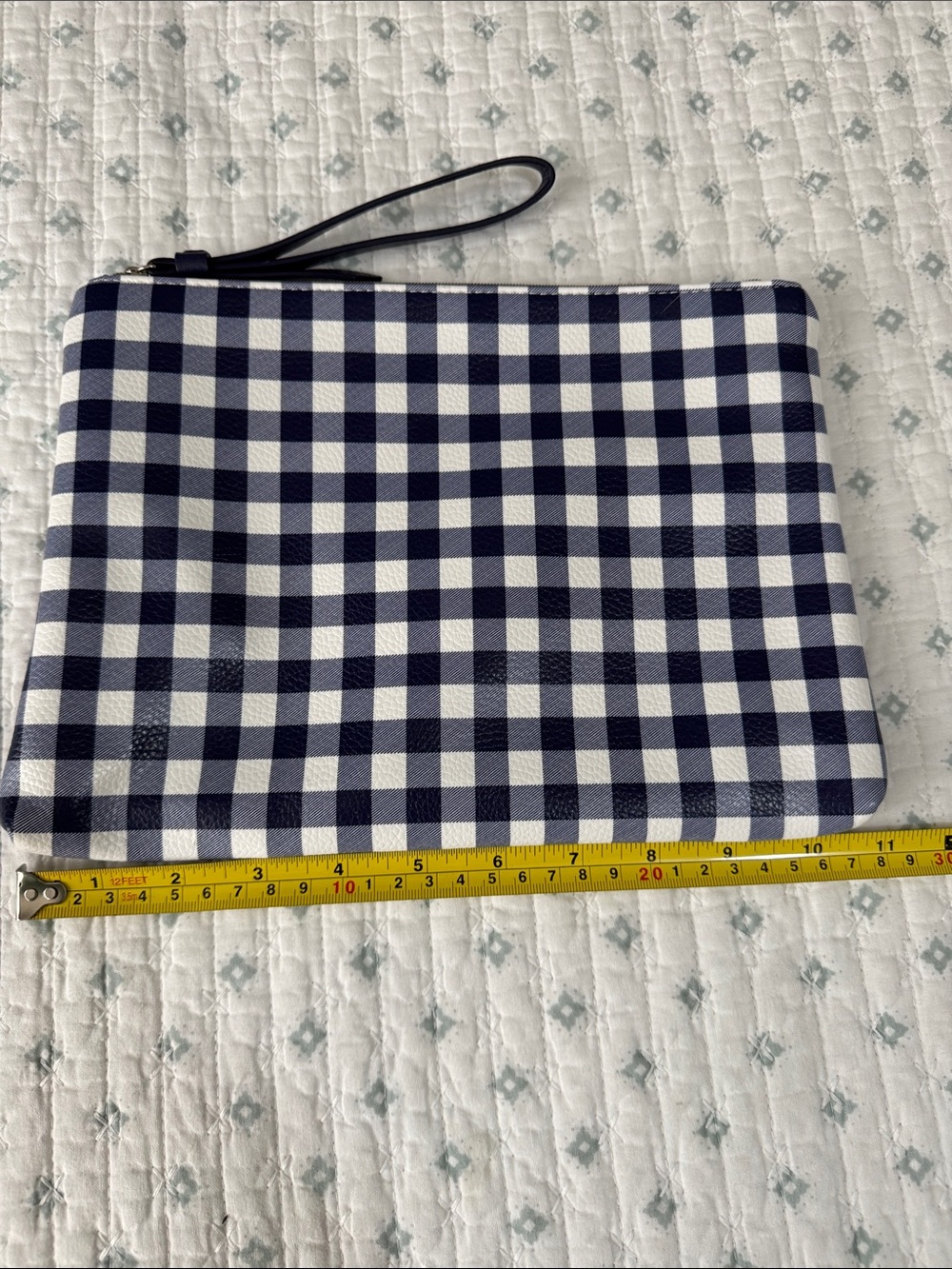 Draper James Navy and white gingham Wristlet
